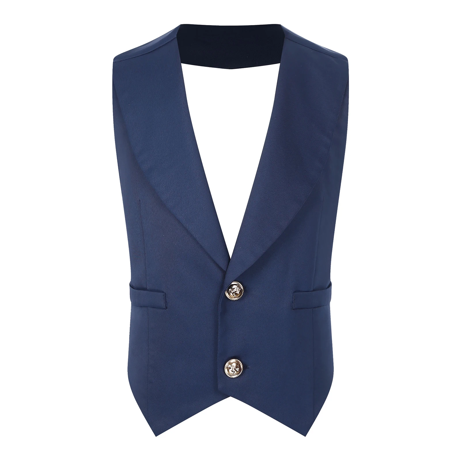 Gilet da bambino per bambini gilet monopetto senza schienale uniformi scolastiche Top per la festa di compleanno comunione battesimo gilet senza maniche