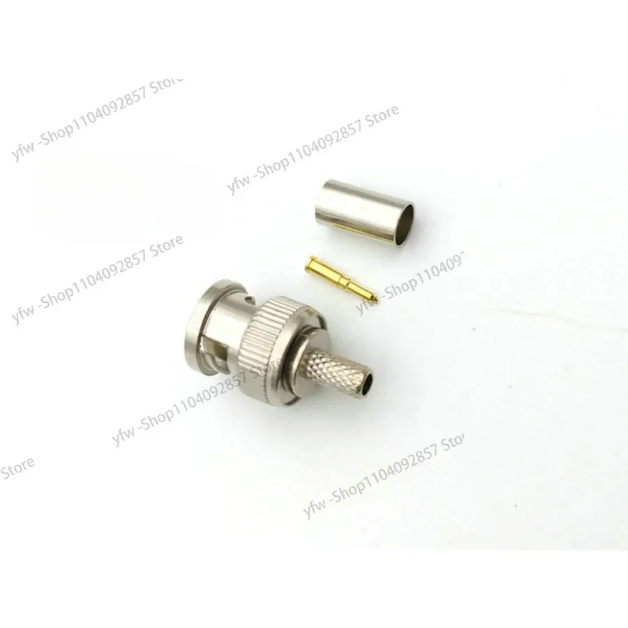 10pcs brass BNC Plug Crimp Connectors for RG58 RG-58 Coax Male Antenna cable CONNECTOR