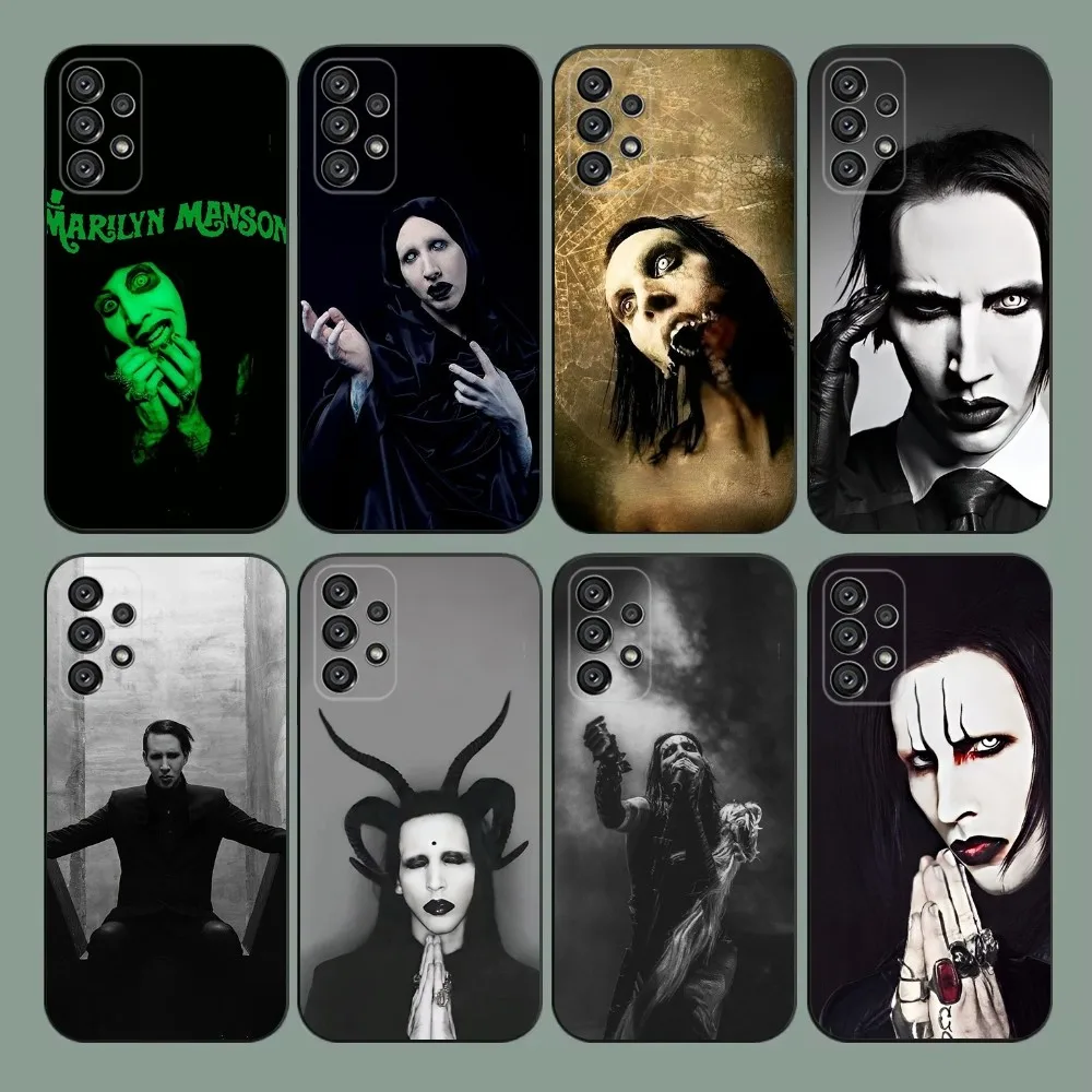 

Singer M-Marilyn Manson Phone Case For Samsung Galaxy A20,A21s,A22,A31,A32,A52,A53,A72,73,A80,A91 Soft Black Cover