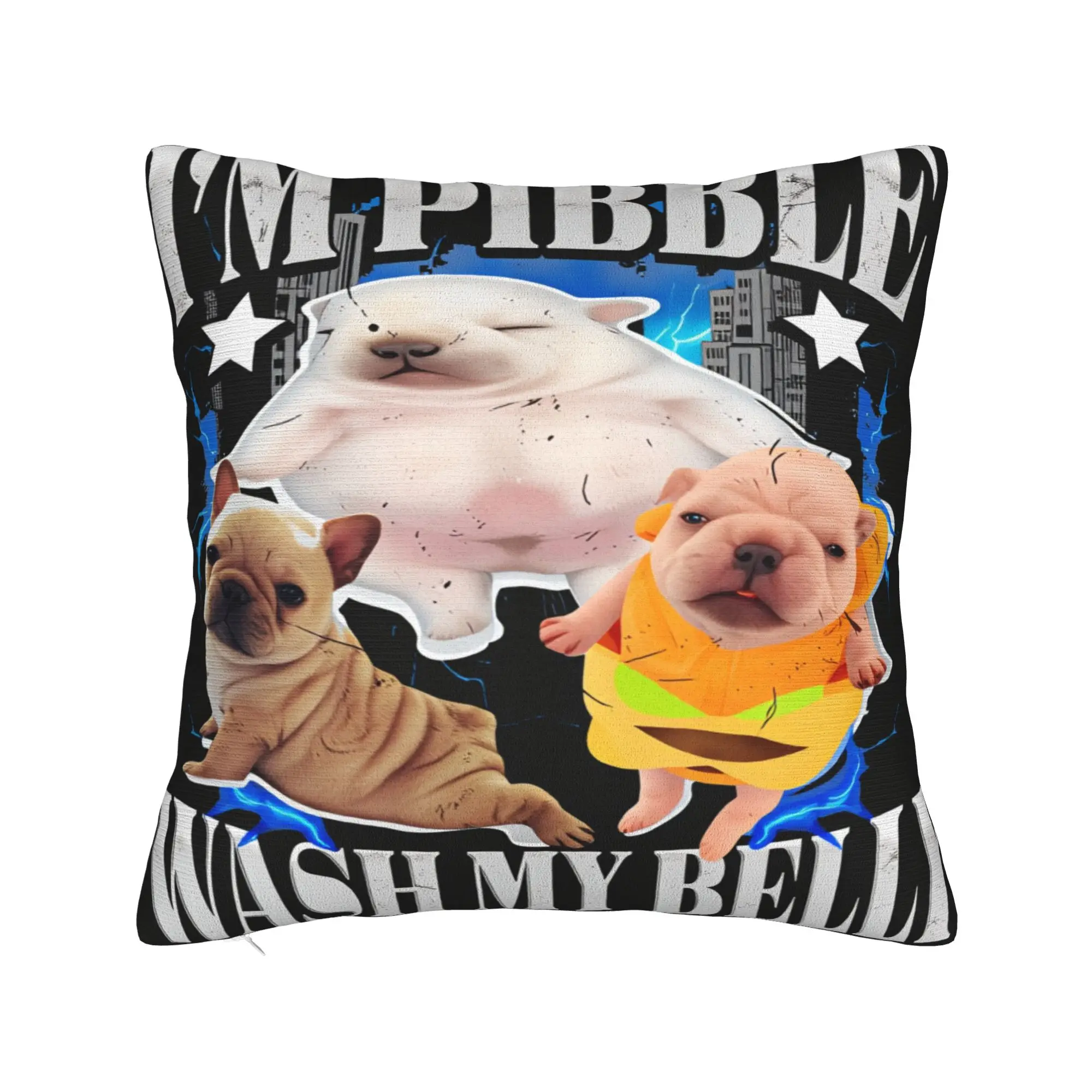 

I am Pibble Dog Puppy Wash Clean My Belly Pillow Cover Comfy Cushion Cover Fashion Pillow Case For Living Room Chair