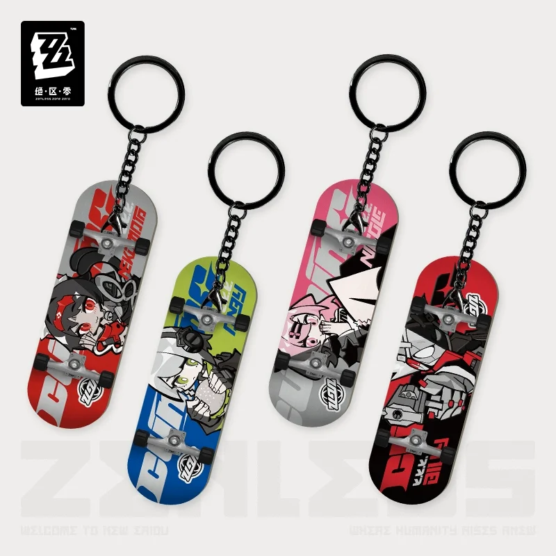 Sunsyea Zenless Zone Zero Official Merch miHoYo Original LD Fingertip Skateboard Keychain Badge Gentle House Anby Billy