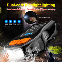 Mini Headlight Outdoor Clip Cap Light Smart Sensor Waterproof Cycling Night Fishing Flashlight Portable Head Lamp Lighting Tool