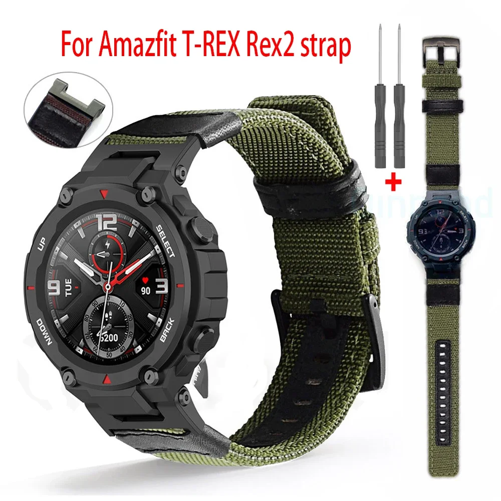 High quality nylon strap For Huami Amazfit T-Rex Smart Watch Band Sports Bracelet For Xiaomi Amazfit T-Rex 2 Rex T Rex Pro