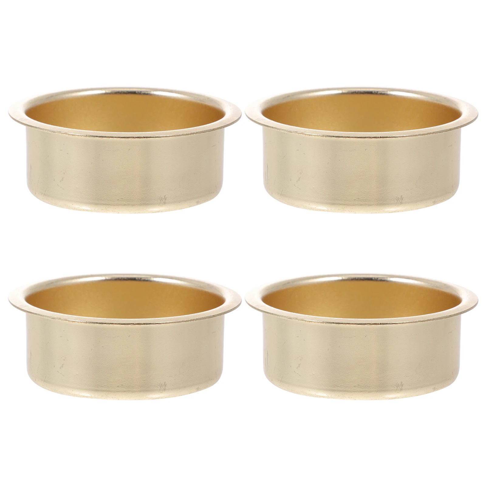 

4 Pcs Metal Cups 41x17x0.5MM Random Color Smooth Bottom Halloween Decorations Household Candlesticks Mini Holders