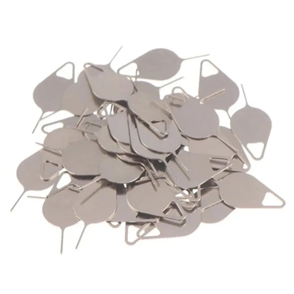 

100Pcs Stainless Steel SIM Card Tray Ejector Pin Portable Anti-Lost SIM Card Removal Tool Compact Universal