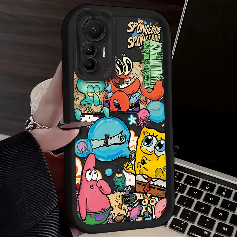 Custodia SpongeBobs Cartoon per Xiaomi 14T 13T 12T 11T 13 12 11 Lite 5G NE POCO X6 X5 F6 F5 F3 X4 GT X3 NFC M5S C65 M6 Pro TPU Funda