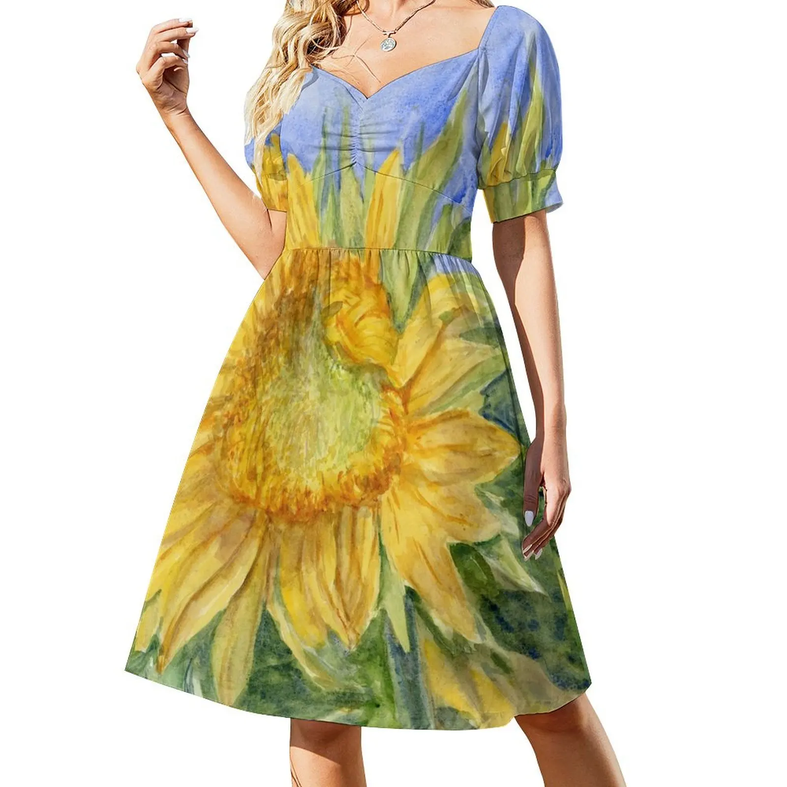 

mammoth sunflower Short-Sleeved Dress women's evening dress 2025 elegant party dresses for women 2025 long sleeve dress