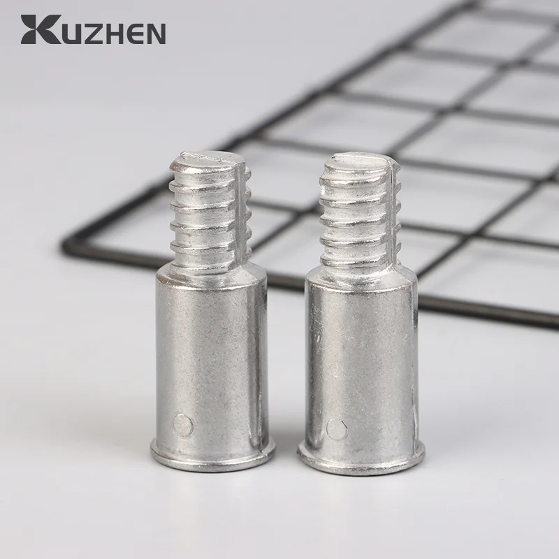 2pcs Broom Extension Pole Adapter Tips Metal Threaded Handle Tips End Adapter Repair Kit Connector Handle Extension