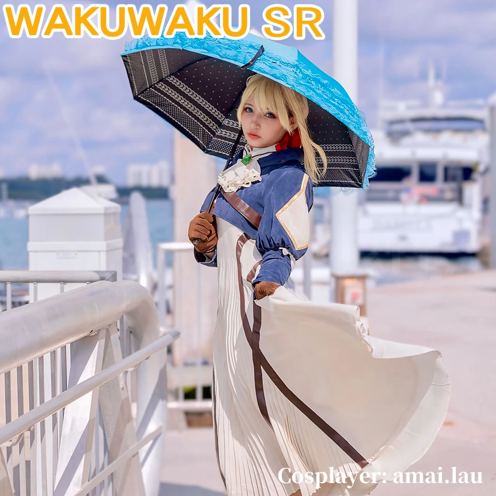 Disfraz de Cosplay de Violet Evergarden, Disfraz de Anime Violet Evergarden WakuWaku-SR, Vestido de Sirvienta para Mujer, Disfraz de Violet Cosplay Lolita