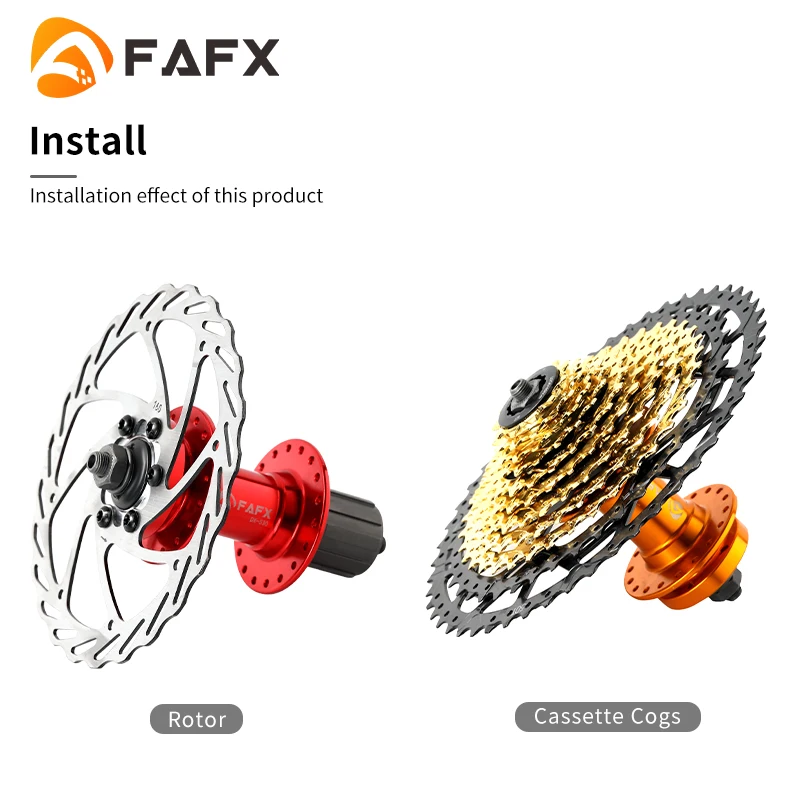 FAFX 2 Bearing Mountain Bike Hub 32/36 Holes Compatible 7/8/9/10/11 Speed HG Cassette Cogs Disc Brake Alloy Hub Bicycle Parts