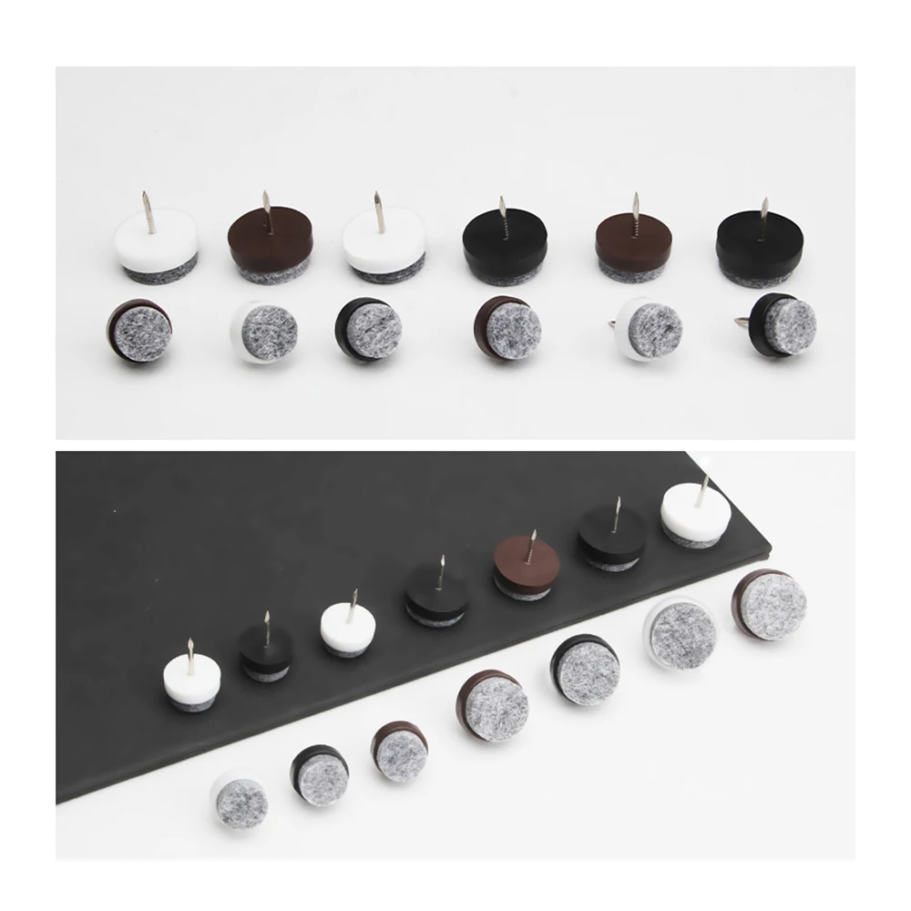 10Pcs 14mm-28mm Plastic Felt Foot Pad Skid Glide Nail Protector Furniture Chair Table Leg Wood Floor Protector Nail image 3