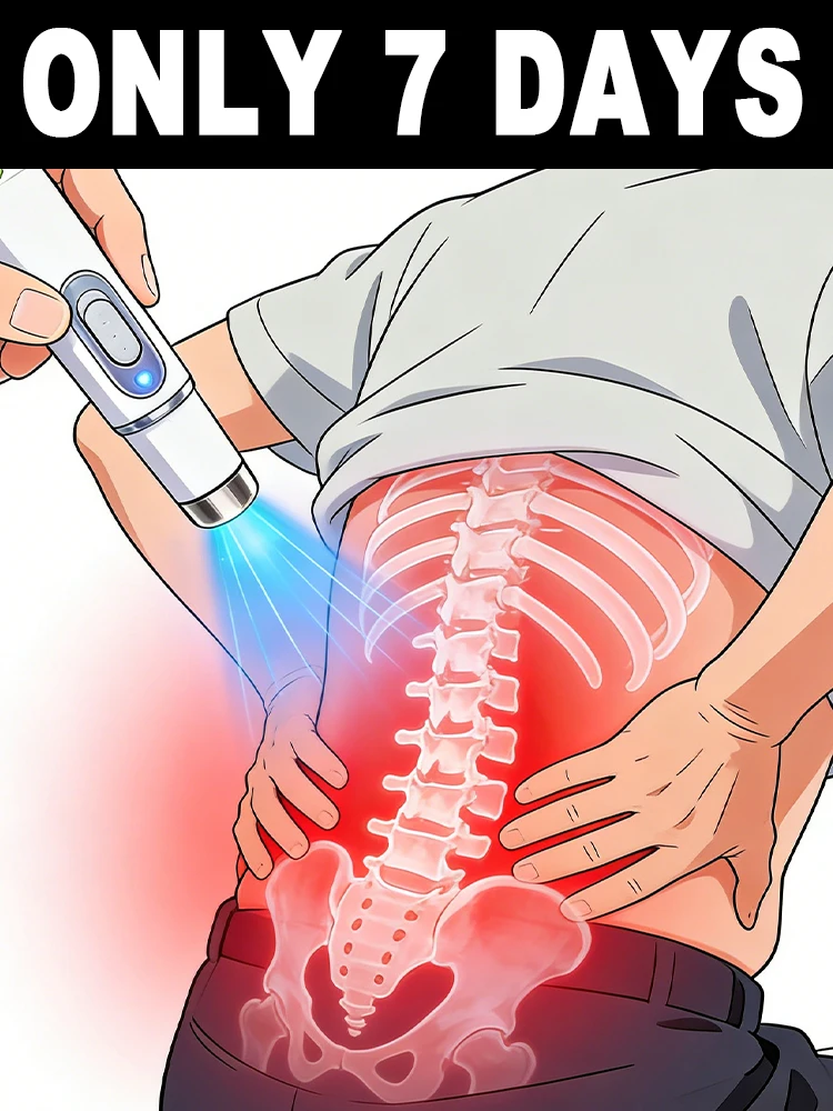 

In too much pain to stand up straight Shine a laser pen on it for 3 minutes, and you'll be back on your feet in no time.