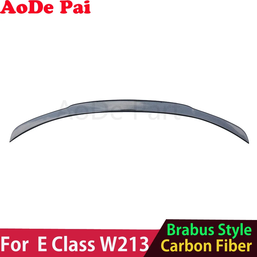 Brabus Style Carbon Fiber CF Rear Boot Trunk Wings Spoiler for Mercedes E Class W213 2016-2021 E300 E350 E400 4 Door Sedan