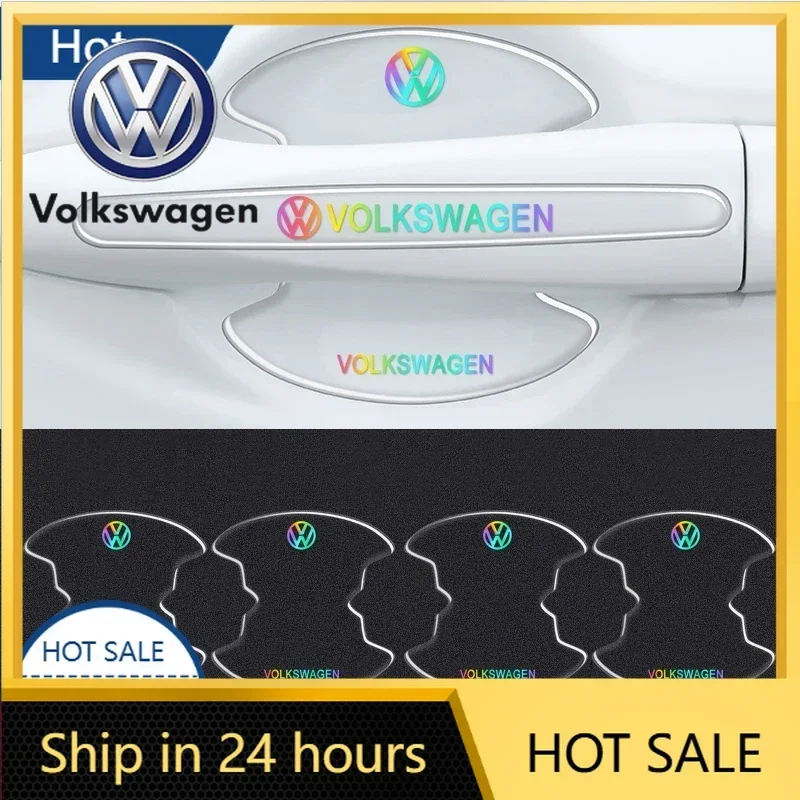 

VW New Car Door Handle Protective Stickers Scratch Resistant Transparent Protective Strip For Volkswagen VW Golf Polo Passat T