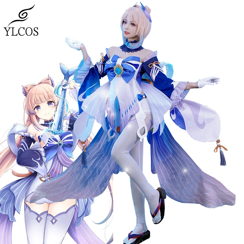 

Game Sangonomiya Kokomi Cosplay Costume Halloween Party Dress For Women Girls CuteSuit