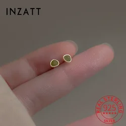 INZATT Real 925 Sterling Silver Irregular Geometric Stud Earrings For Charm Women Classic Fine Jewelry Minimalist Accessories