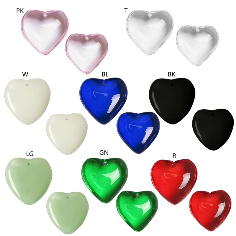 Love Heart Shaped Pendant Crystal Glass Peach Heart Loose Beads Charm for DIY Jewelry Necklace Earrings Making