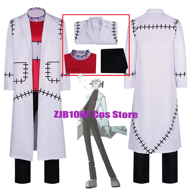 

Franken Stein Cosplay Doctor Anime Soul Eater Cosplay Costume Uniform Trench Top Pants Set Party Role Outfit for Men Women