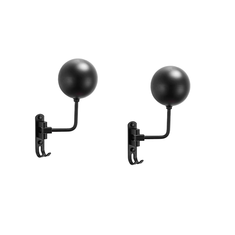Accessories Black 2Pcs Motorcycle Helmet Rack Holder Wall Mount 180 Degree Rotation Hangers with Hooks for Coats Caps Motorbike