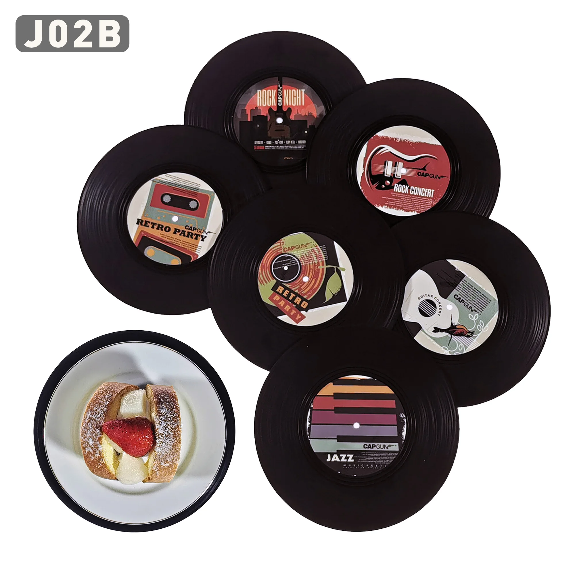 New Retro Vinyl Record Cup Mat Rock Music Hip Hop Anti-Slip Coffee Coasters Heat Resistant Music Drink Mug Mat Table Placemat