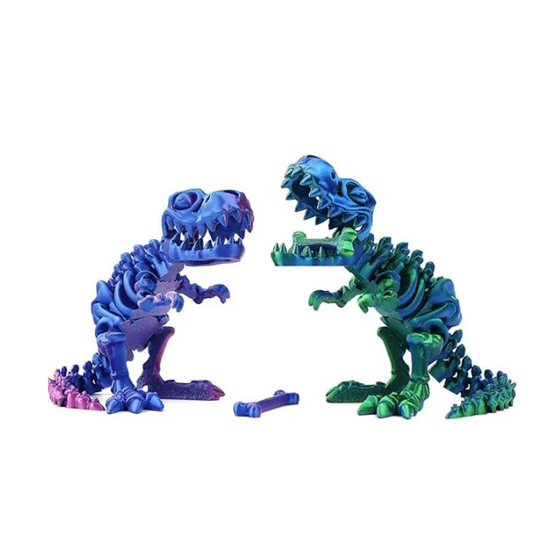 

3D Printed Tyrannosaurus Rex Dinosaur Skeleton Full Articulated Joint Model Trendy Desktop Ornament For Home Office Decor Craft
