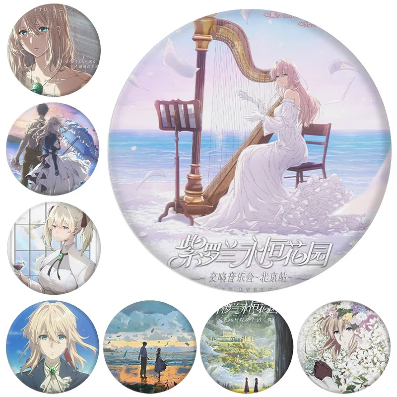 Violet Evergarden 58MM  значок на рюкзак ROUND ICONS BADGES