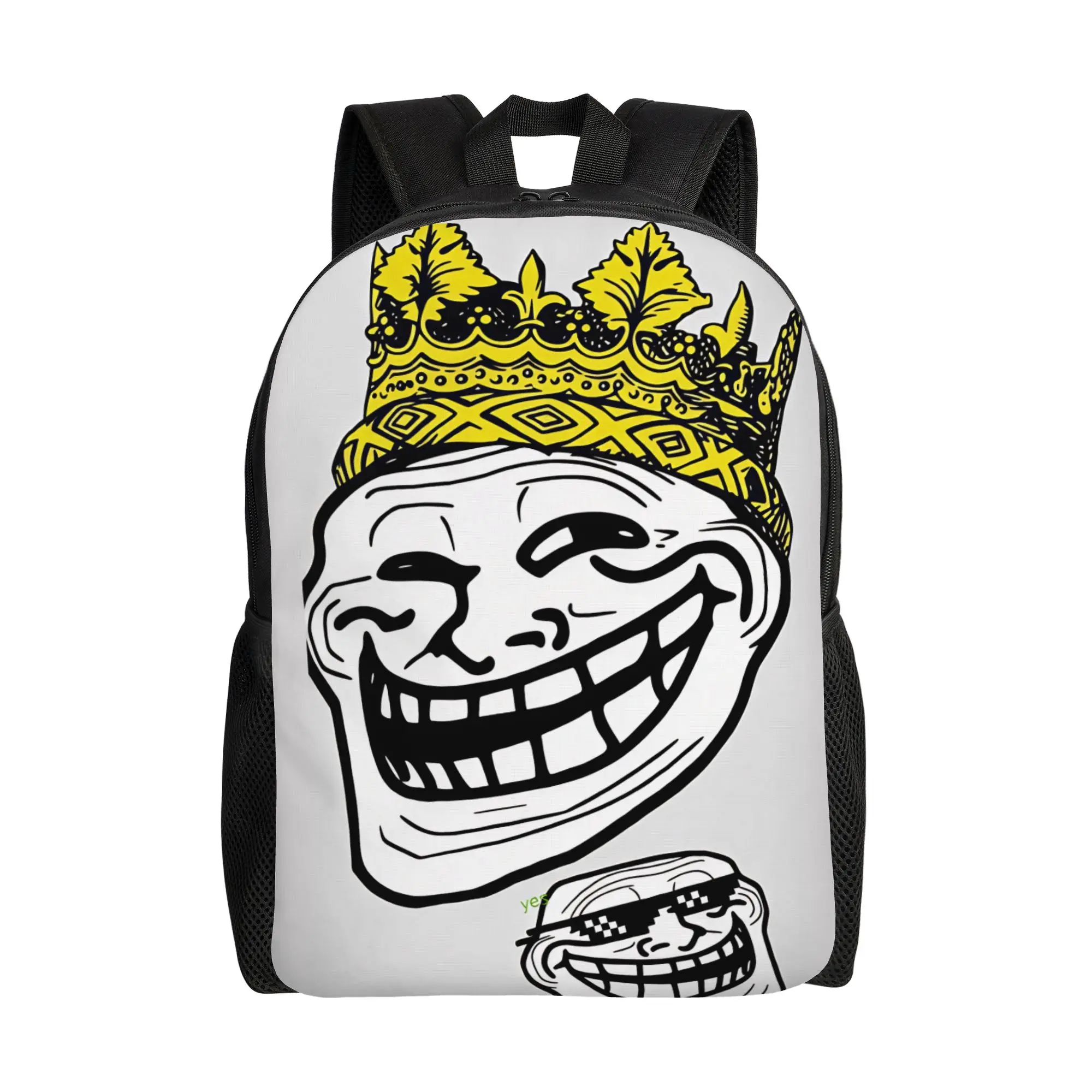 Funny Trollfaces Meme Backpack Unisex  Print Backpacks Polyester Kawaii School Bags Travel Design Rucksack