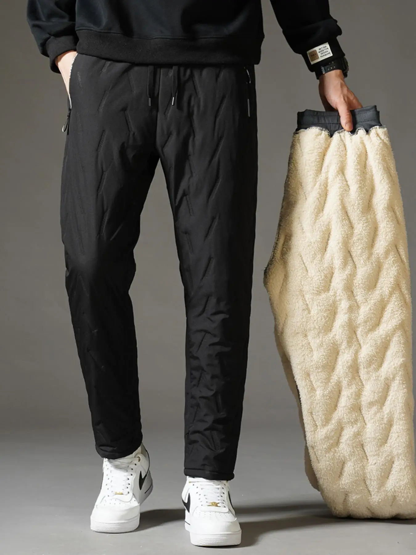 

Men's Waterproof Sherpa-Lined Pants: Warm & Casual for Winter Outdoor & Daily Wear