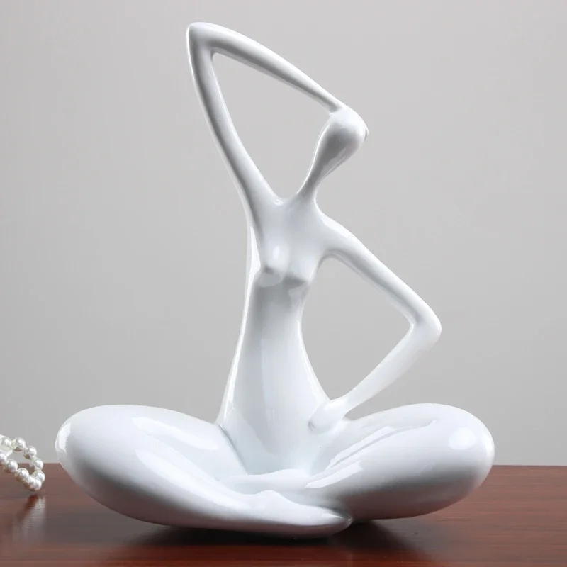 Modern Resin Creative Beauty Body Sculpture Crafts Resin Yoga Girl Character Luxury Figurines High-end Gifts Home Decoration