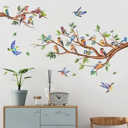 T54# Branch Bird Wall Sticker Kids Room Background Home Decoration Mural Living Room Wallpaper Funny Decal