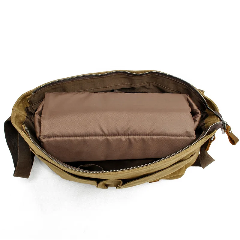 Men's bag Camera bag Casual shoulder bag Batik canvas withCrazy Horse leather DSLR waterproof photography bag Crossbody bag