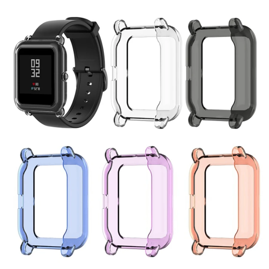 Protezione per orologio, compatibile con Xiaomi Huami Amazfit Bip Youth Custodia flessibile in TPU antigraffio nera