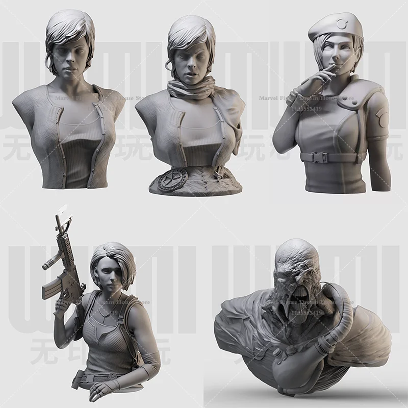 1/16 1/10 Scale DIY GK 3D Bust Resin Un-panited White Self-assembly Dolls Powerful And Reliable Doomsday Warrior Alice Jill