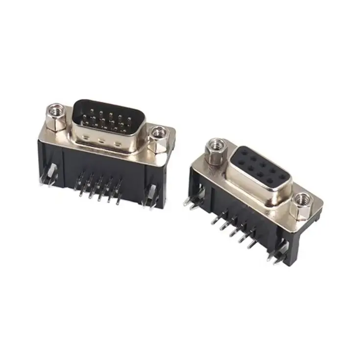 【3-1PCS】DR9 DR15 DR25 DR37 hole/pin female/male connector RS232 serial port adapter solder pad 90 degree bent foot/pin