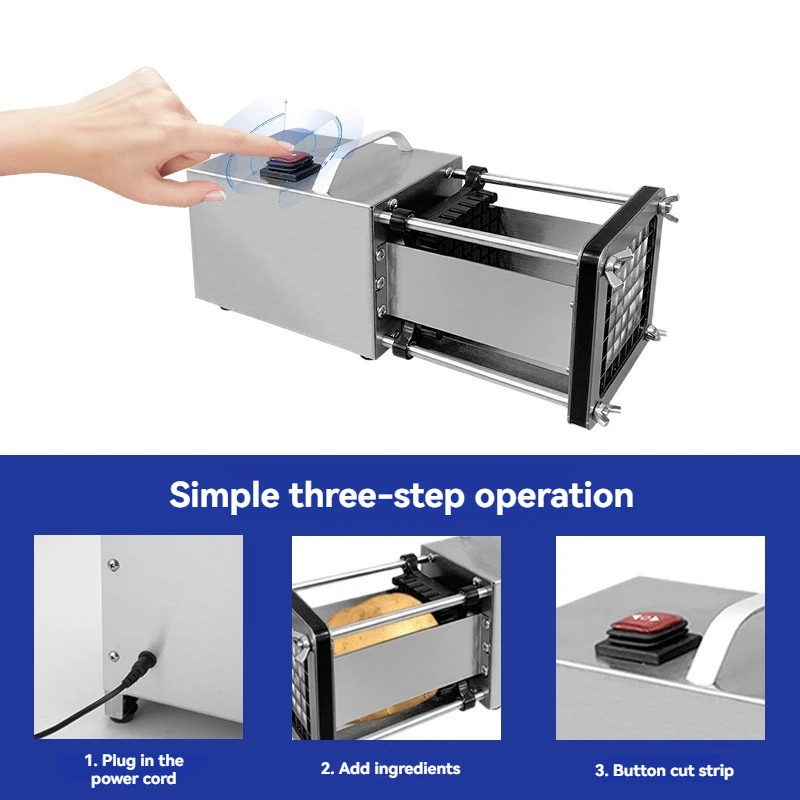 Mini máquina eléctrica doméstica para cortar patatas fritas, cortadora automática para patatas, zanahorias, pepinos y batatas en tiras.