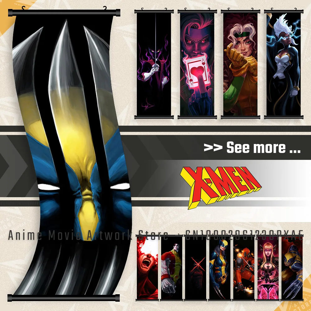 

X-Men Home Decoration Wall Art Interior Hanging Painting Deadpool Figures Room Scrolls Picture Movie Marvel Canvas Print Posters