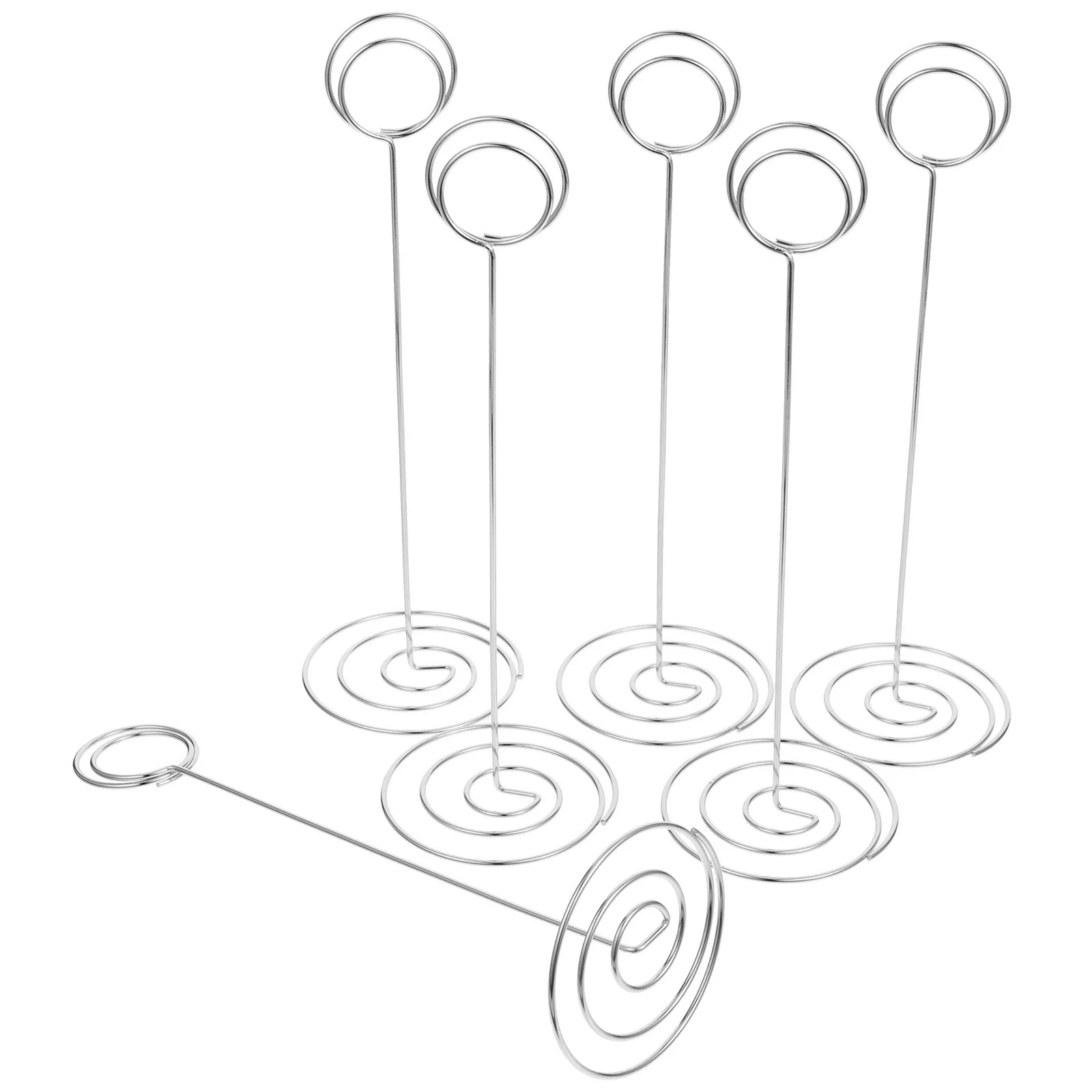 

12 Pcs Note Folder Decorative Place Card Holder Round Silver Iron Placement Clips
