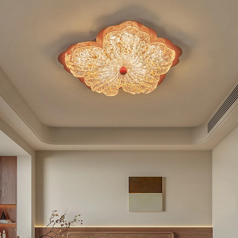 Pétalo francés, luz medieval para dormitorio, protección ocular de espectro completo, estudio retro, lujo ligero romántico de alta gama, luz de techo