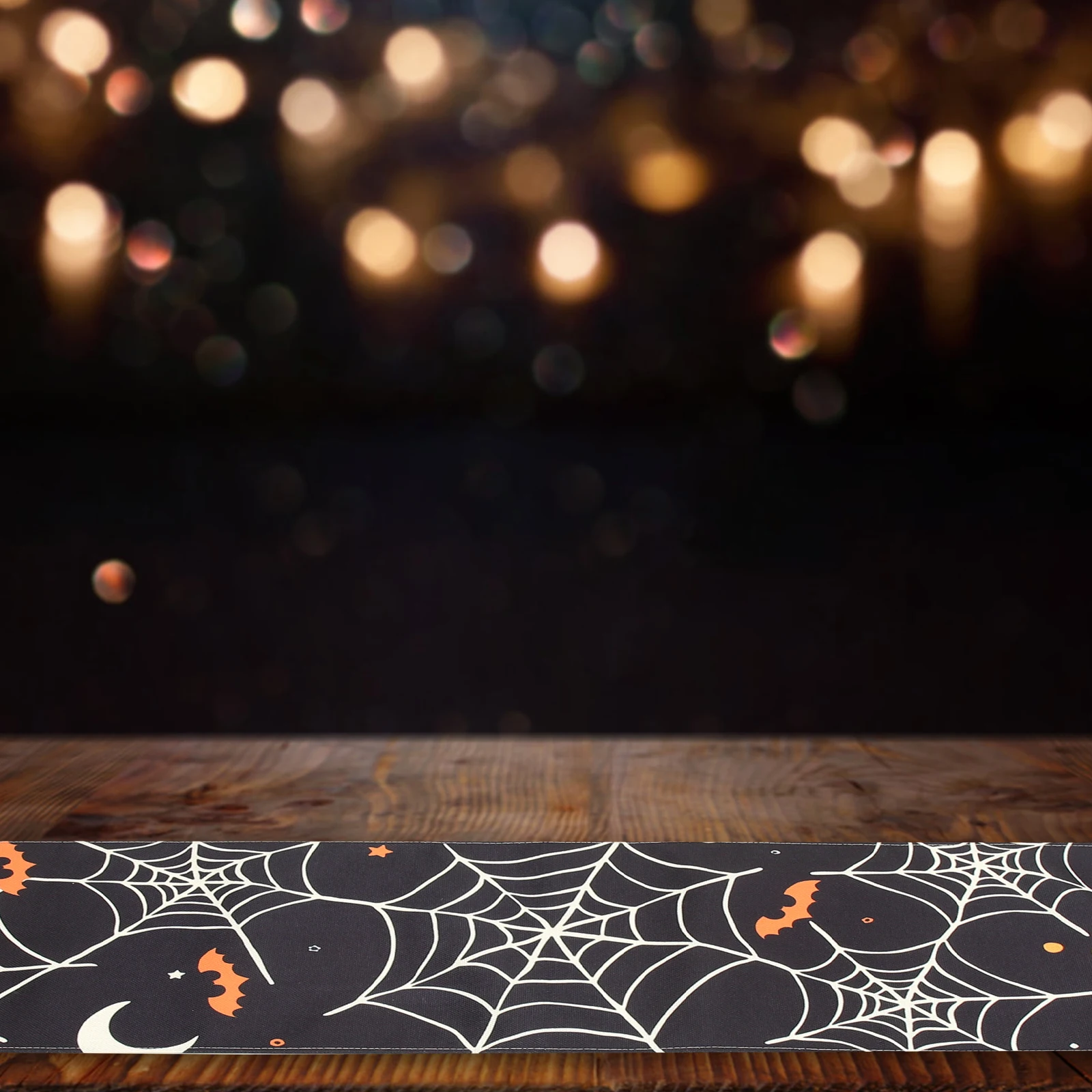 

Decorative Table Mat Spider Web Style Creative Tablecloth Halloween Party Decor Oil Proof Flax Material