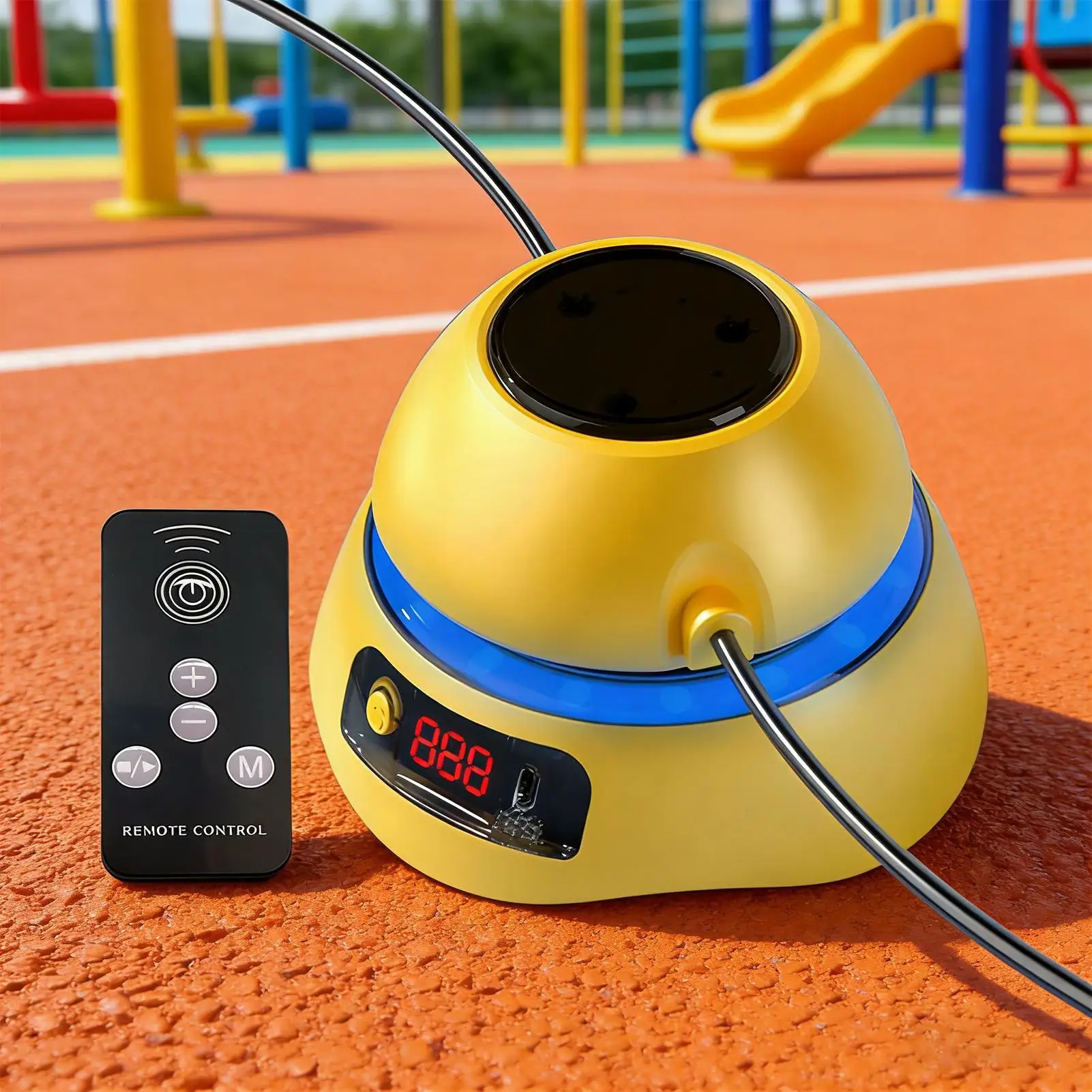 

Smart Automatic Jump Rope Machine Remote Control With 1-10 Speed Levels Bluetooths Music Syncs Home Fitness Equipment For Cardio