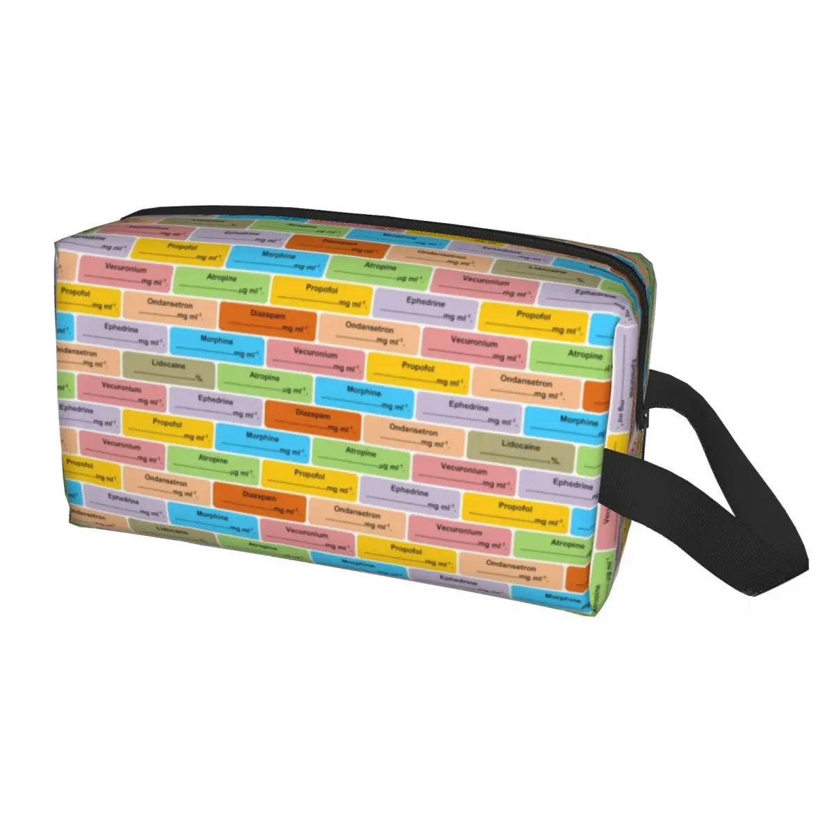 Prescription Warning Labels Makeup Bag for Women Travel Cosmetic Organizer Fashion Doctor Nurse Medicine Storage Toiletry Bags