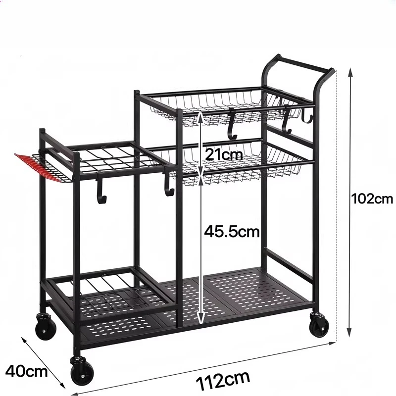 Gardening tool storage, trolley, shovel, broom, flower and vegetable tool storage rack