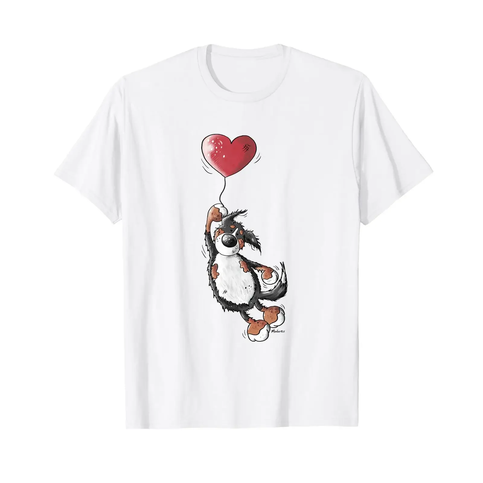 I Love Bernese Mountain Dogs T Shirt Heart Balloon Dog vintage Washed Top For Everyday Wear Slightly Soft streetwear Casual