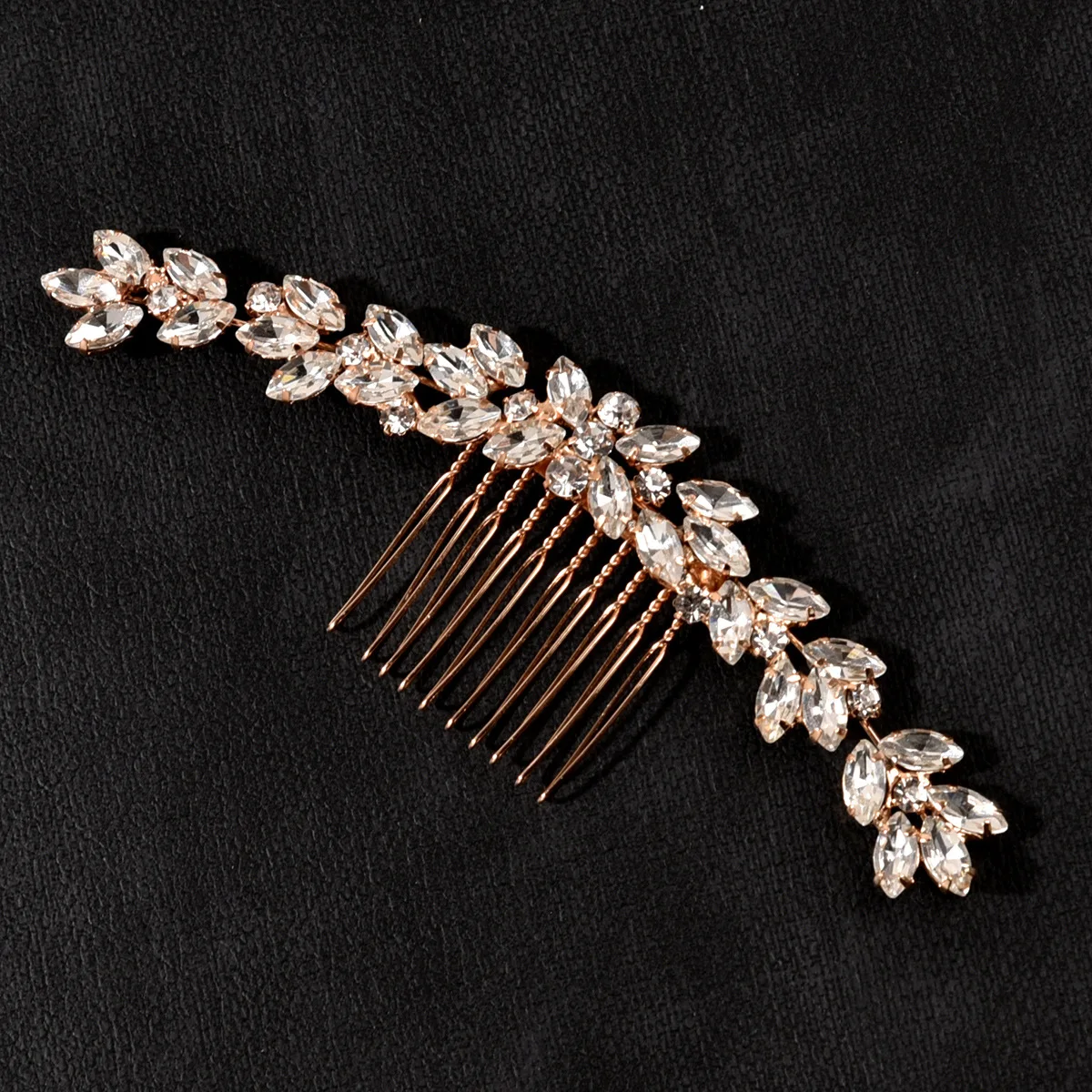 Classical Women\'s Hair Bun Coiffure Rattan Rhinestone Welding Shaped Hair Comb Wedding Styling Bridal Headdresses