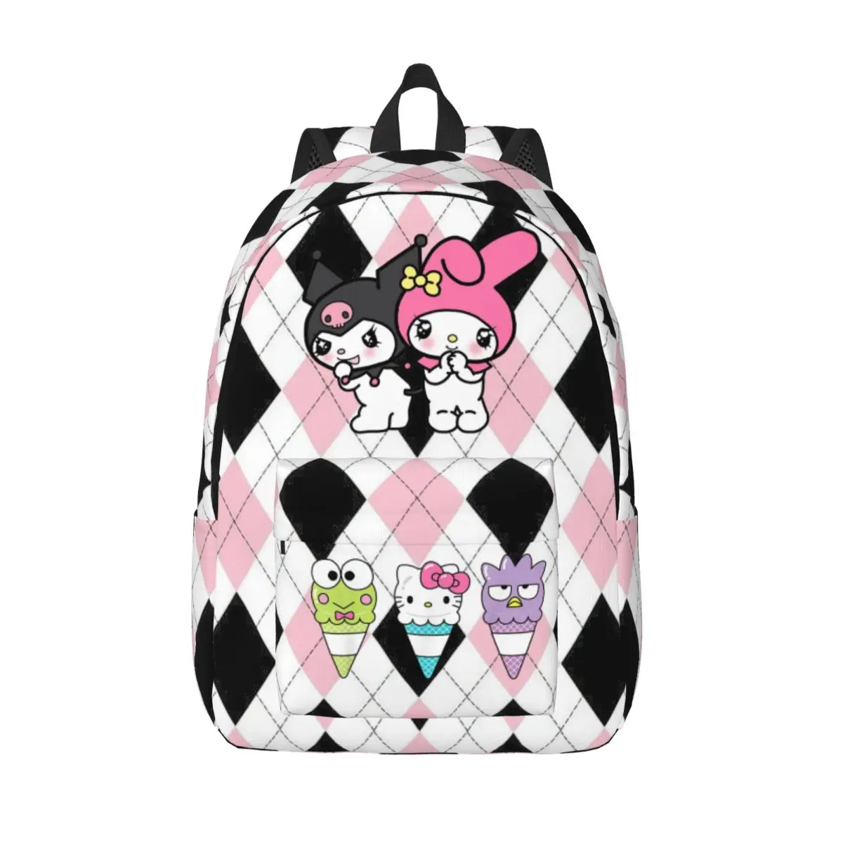 

Keroppi Hello Kitty Badtz Maru for Men Women Student School Bookbag Canvas Daypack Elementary High College Durable