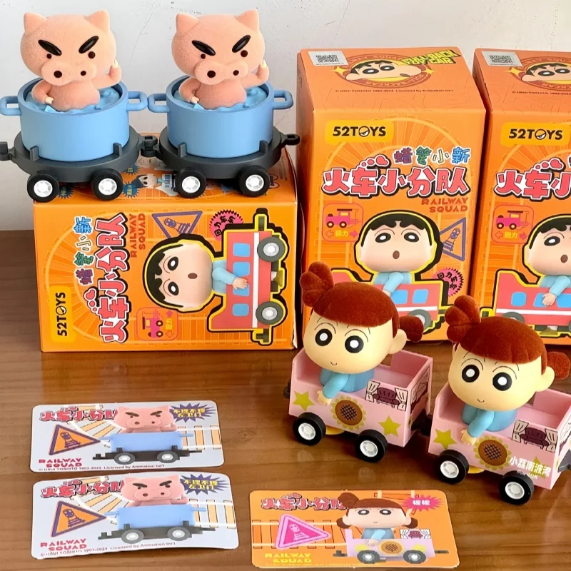 

Hot Original Crayon Shin-Chan Railway Squad Series Blind Box Movable Figurine Set Anime Collectible Decor Toy Boy Christmas Gift