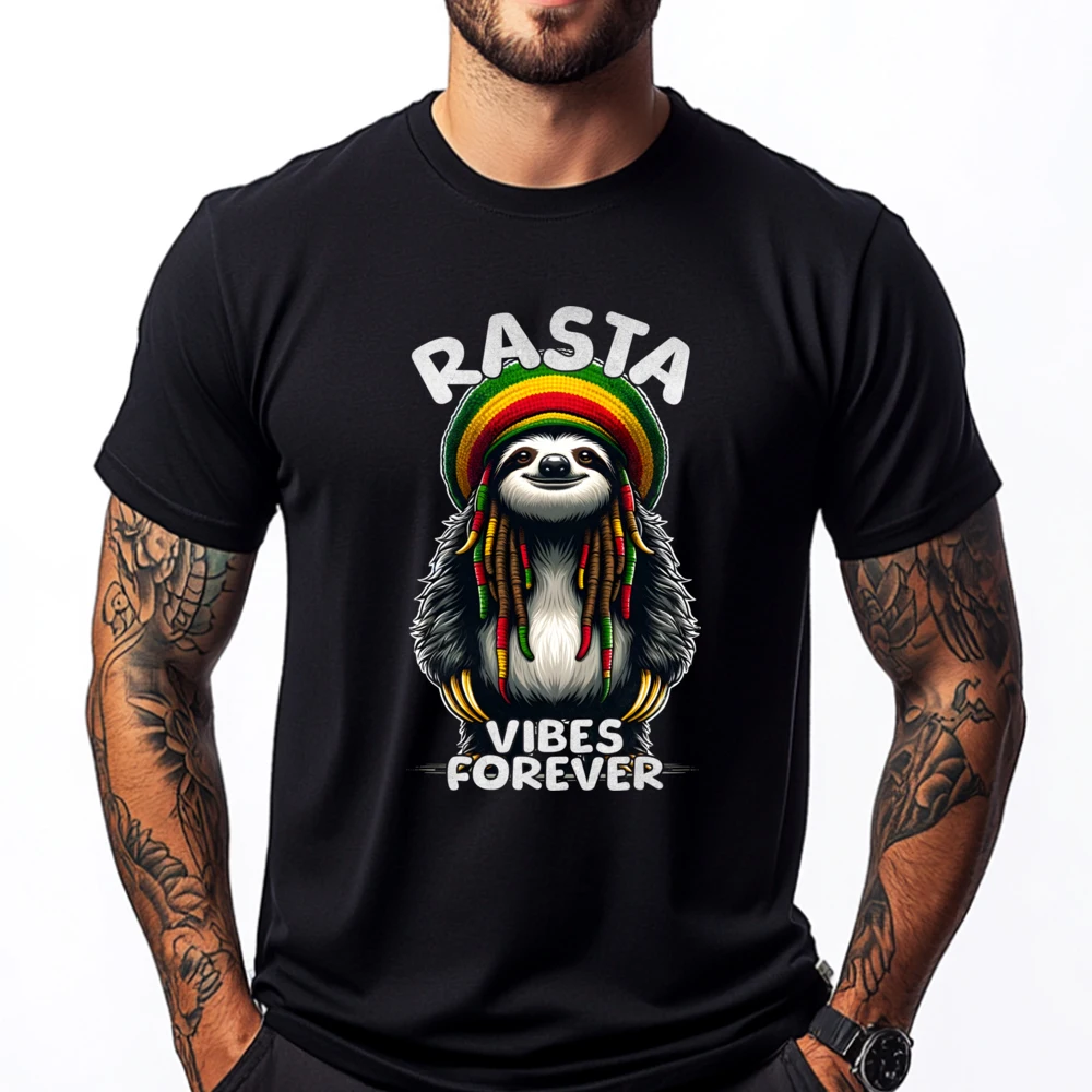 

Jamaican Sloth Jamaica Flag Reggae Rasta Men Clothing Comfortable Men Clothes Vintage T Shirt Men Camiseta Easter Sunday