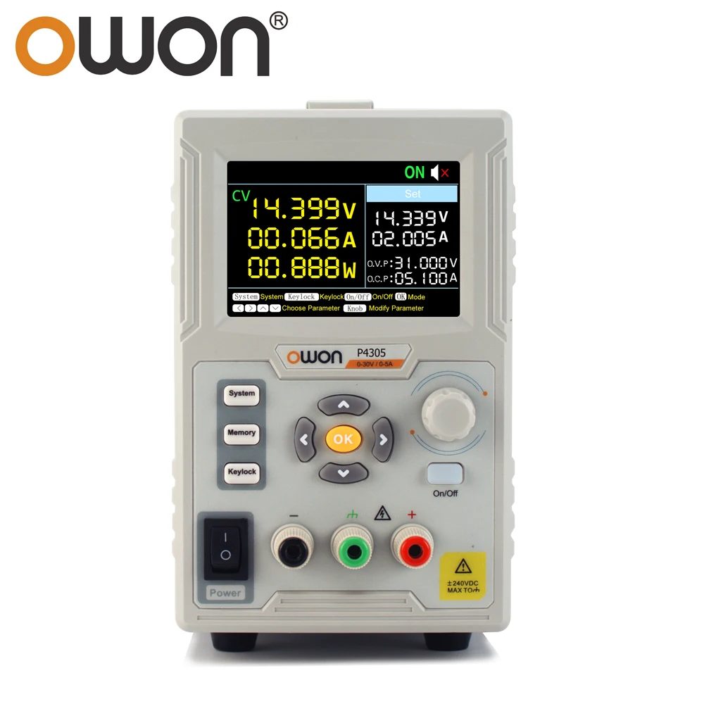 OWON P4603 60V 3A 180W P4305 30V 5A 150W 1CH Liner DC Power Supply Single Channel CC CV 1mV/1mA Regulated Switching Power Source