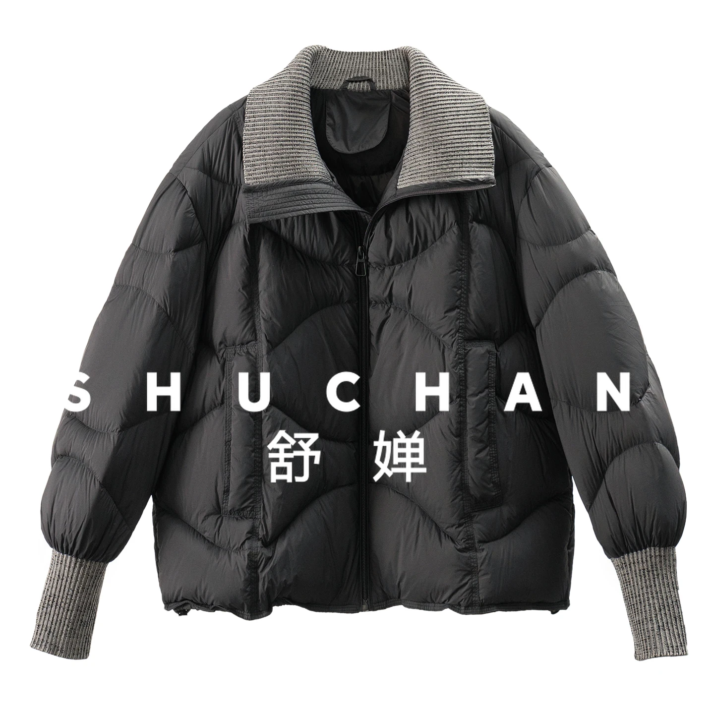 سترة محبوكة بياقة 90 مخملية قصيرة وخفيفة الوزن للخبز للنساء 7Y74 Casacos De Inverno Feminino 2025