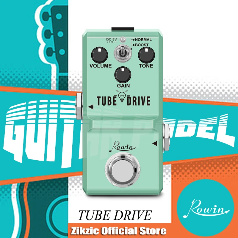 Rowin Tube Drive Guitar Analog Overdrive Pedal Blues Drive Vintage Overdrive Effect Warm/Hot Modes for Pedal Mini Classic  Pedal